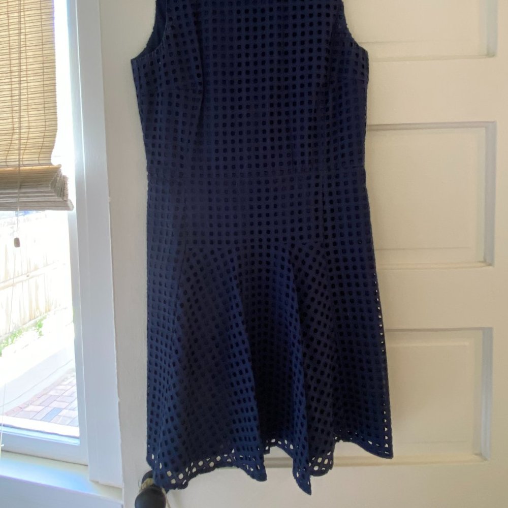 Madewell Eyelet Dress In Navy View 4